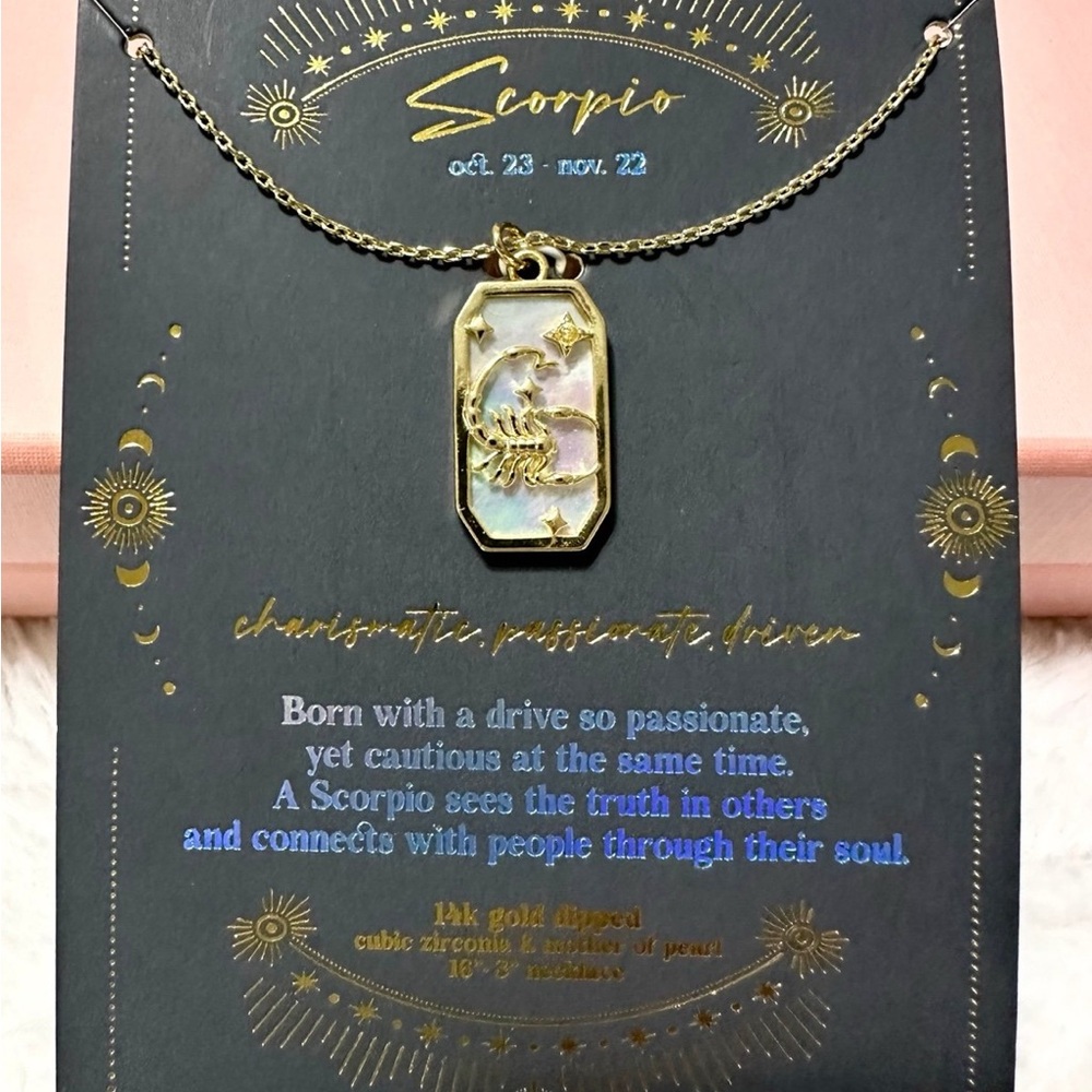 Gold Scorpio Zodiac Necklace
